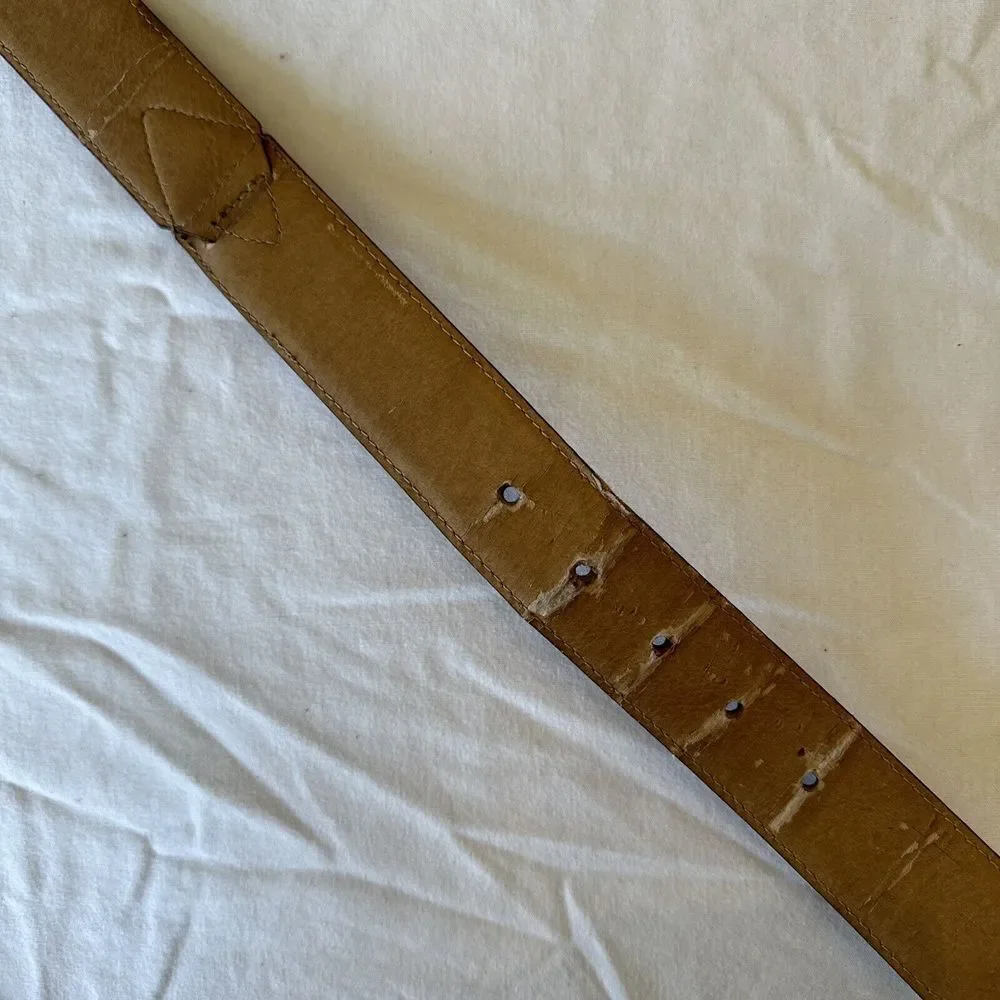 Fossil Men's‎ Belt Genuine Italian Leather Brown Brass Buckle Size Medium
